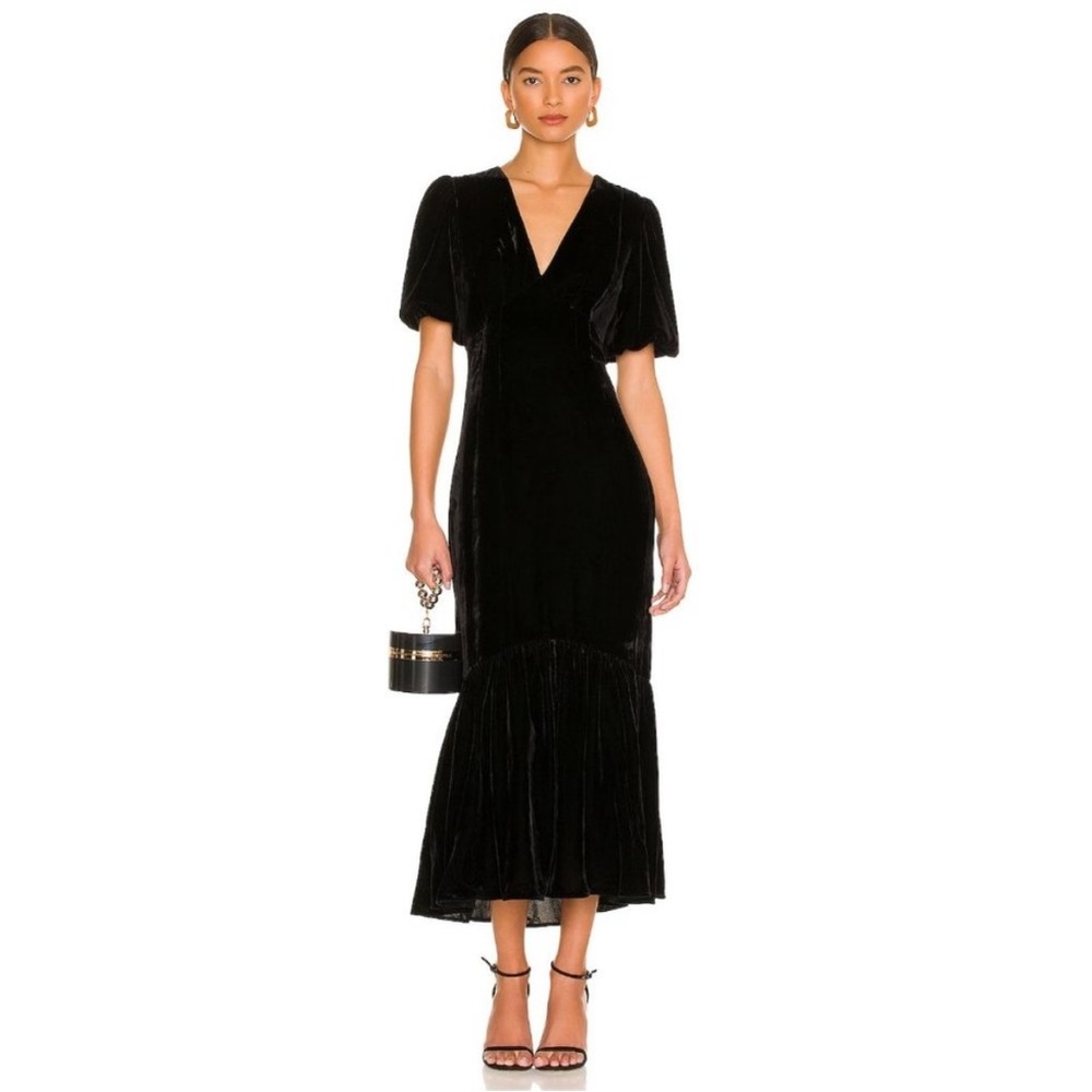 Rhode Ester Velvet Dress Black Womens Size 4